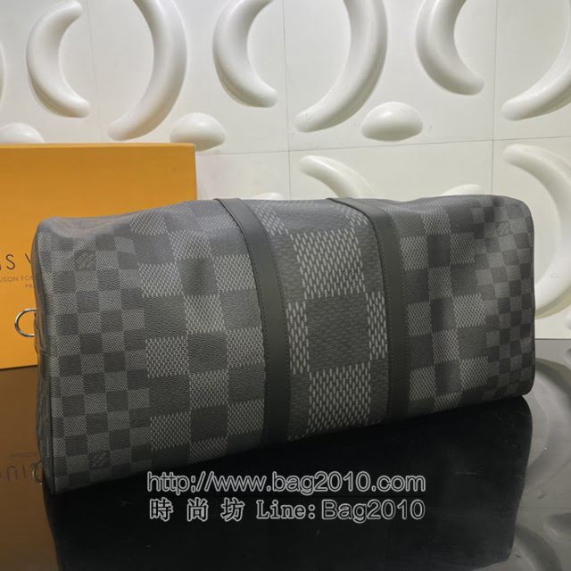 Louis Vuitton新款旅行包 N50016 路易威登Keepall BANDOULIèRE 50旅行袋 LV棋盘格手提肩背旅行袋  ydh4198